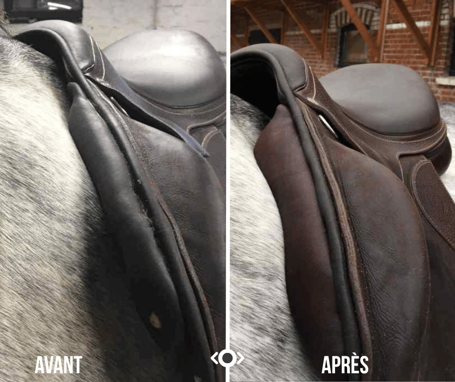 Modification de selle — avant après
